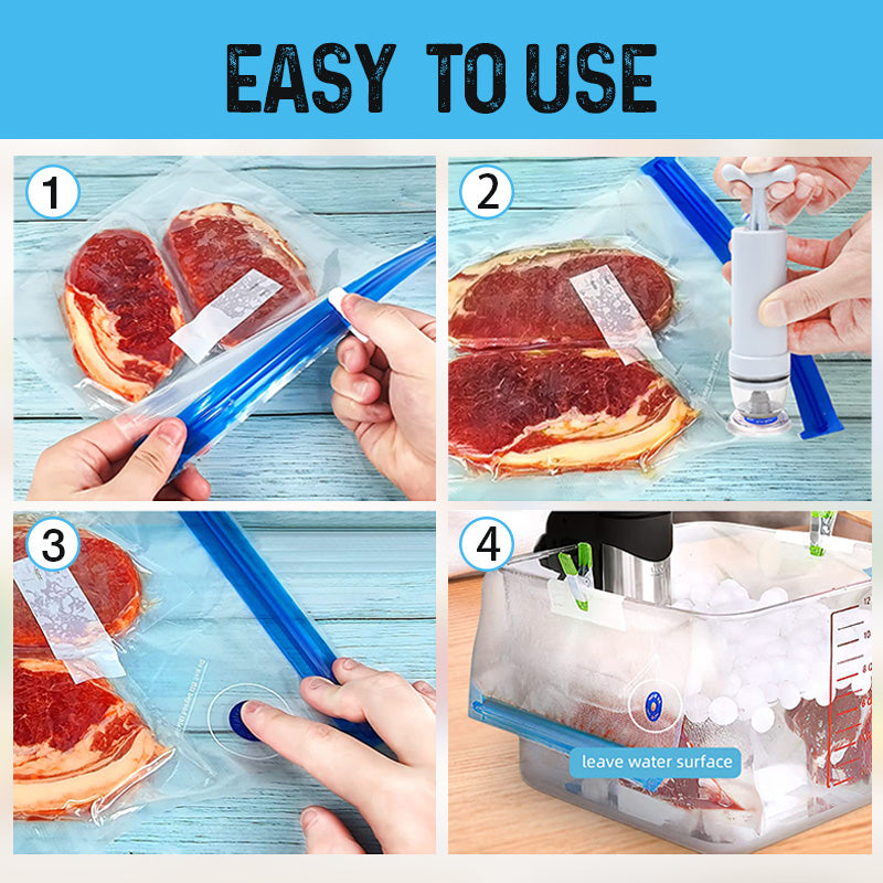 Four-step instructions for using vacuum storage bags