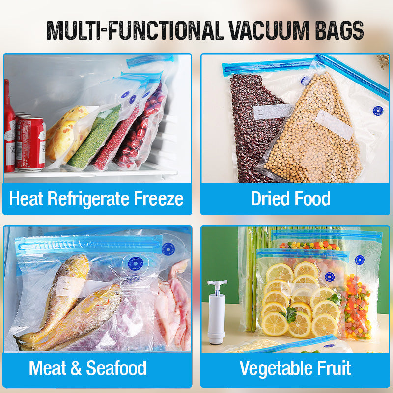 Vacuum bags used for refrigerated, frozen and dry foods